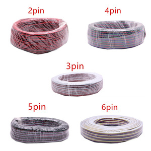 LED şerit ışıkları tel bakır güç kablosu 2 3 4 5 6 Pin way çekirdek lamba bağlantısı 0.3 0.5 0.75 düz mm - Product Image 3