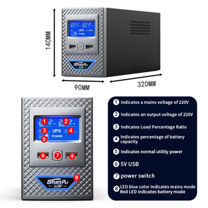 Fuente de alimentación ininterrumpida Shanpu UPS para uso doméstico, regulador de voltaje de batería incorporado, respaldo de corte de energía de computadora - Product Image 4