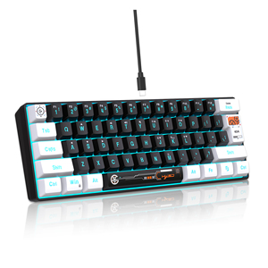 2025ใหม่คีย์บอร์ดเล่นเกมมินิ61คีย์ RGB backlit แบบมีสาย USB คีย์บอร์ดออกแบบตามหลักสรีรศาสตร์แบบพกพาได้พร้อมปุ่มเมมเบรนพิมพ์สไตล์เครื่อง - Product Image 1