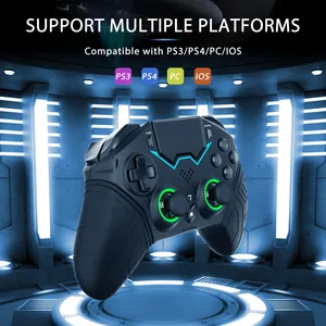 Controlador inalámbrico Bluetooth para PS4 PS3 PS 4 3 PC iPhone Gamepad Control remoto Programable Turbo 6-Axis Gyro RGB Joystick