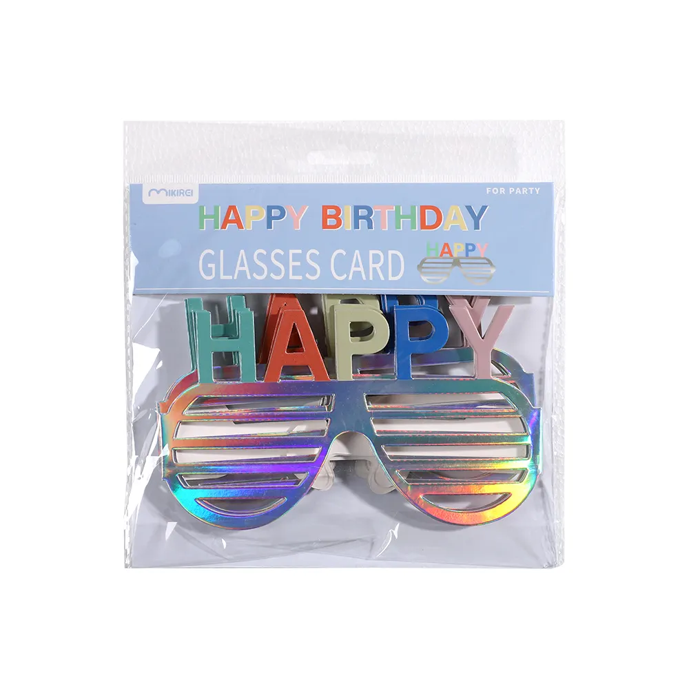 Gafas de fiesta de papel de moda con marco de logotipo, gafas de sol divertidas para disfraces, accesorios para fotos para niños, fiesta temática de cumpleaños F
