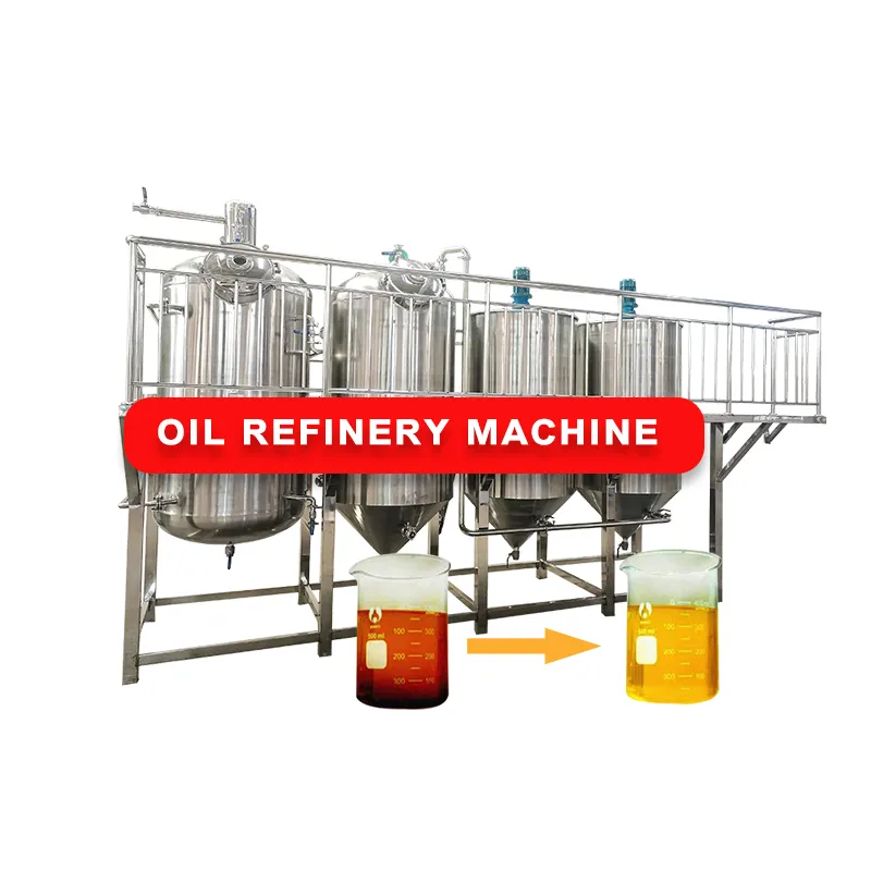 Máquina de refino de óleo de girassol para refinaria de óleo de cozinha de soja e colza vegetal, óleo de amendoim, mostarda e palma de palma