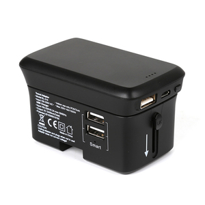 สร้างขึ้นในฟิวส์ความปลอดภัย2พอร์ต USB ทั้งหมดในหนึ่งปลั๊กที่มี5000มิลลิแอมป์ชั่วโมงธนาคารทั่วโลกสากลเดินทางอะแดปเตอร์ - Product Image 1