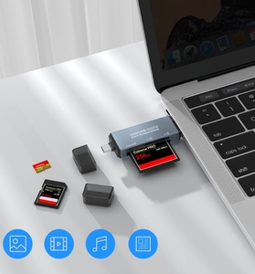 カスタムブランドのCFカードリーダー3-in-1 SDメモリーカードType-CデュアルユースカーUSBカードリーダー、ドロップシッピングフルフィルメント付き
