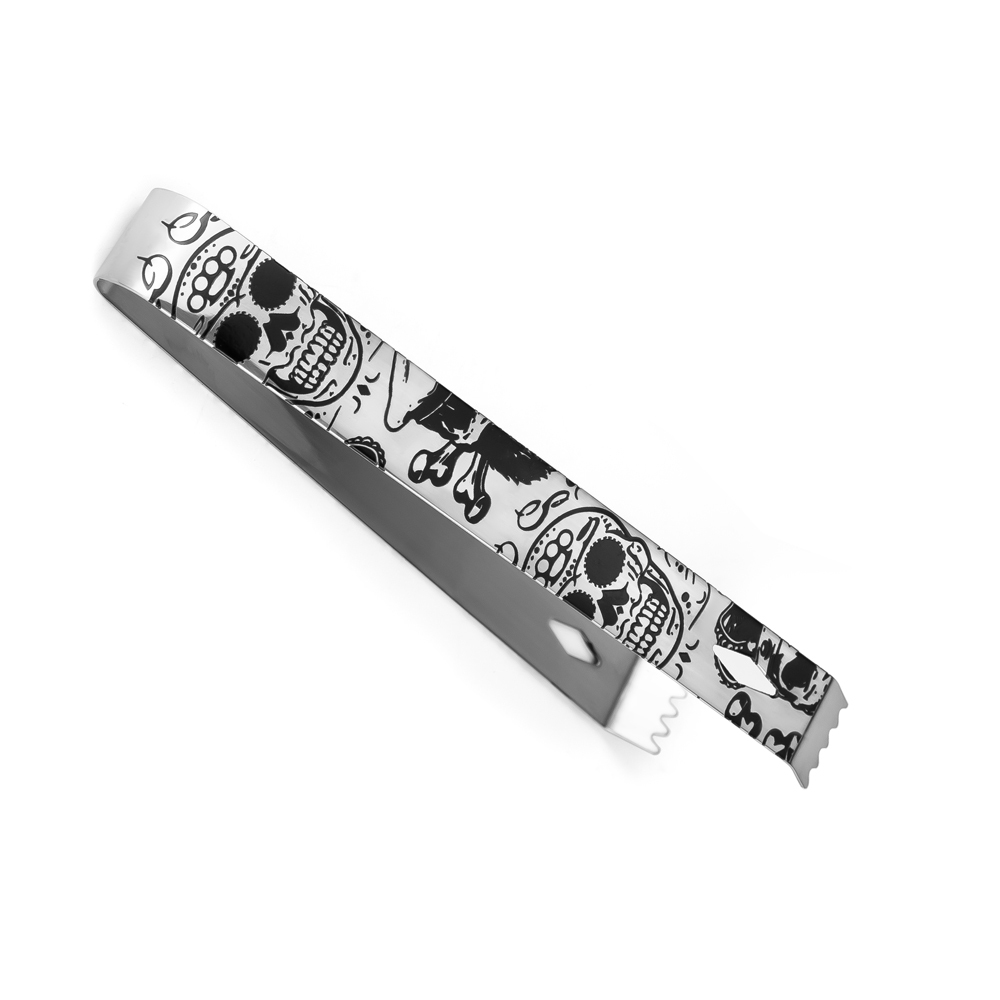 Plata + Grabado de Calavera + Relleno Negro