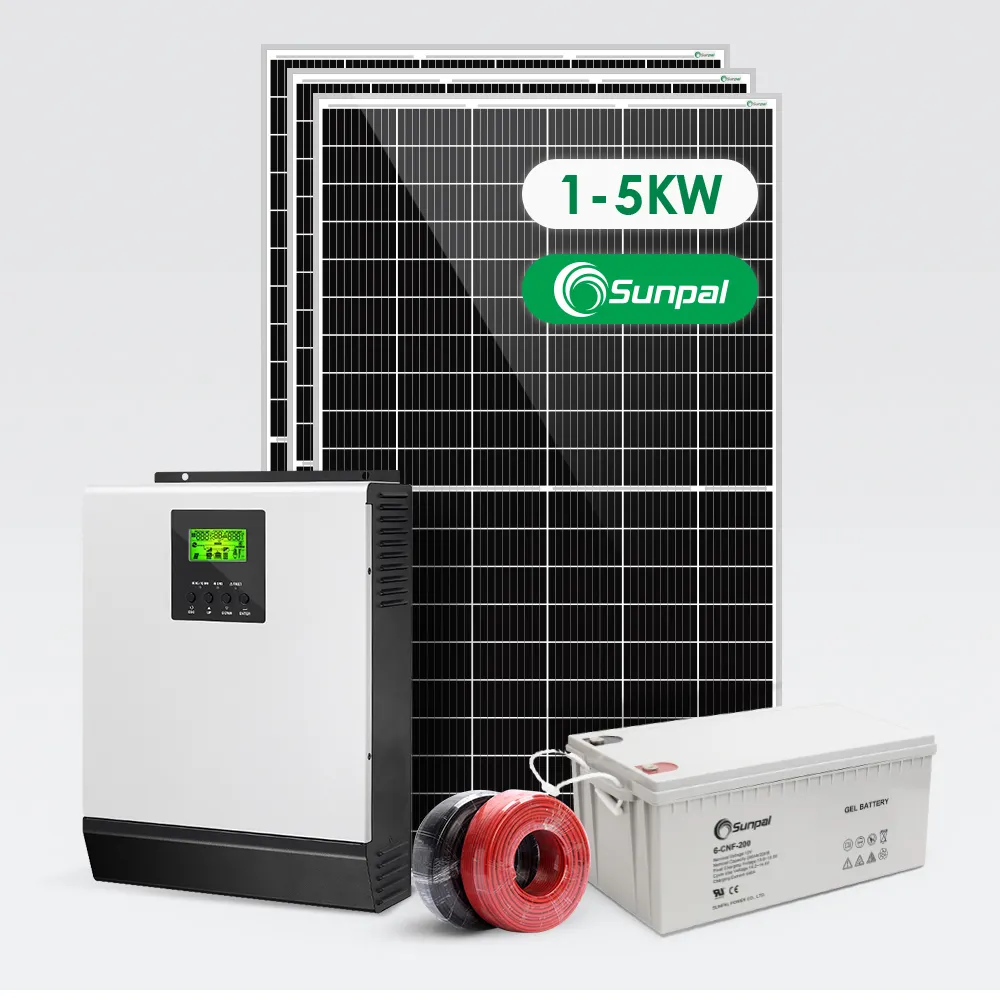 Paneles solares Sunpal 5KW Hybrid Kit System 5000W 5Kva Complete Off-Grid Hybrid Solar Power Systems para el hogar