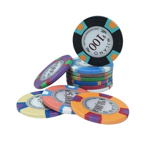 ชิปโป๊กเกอร์10กรัมสีจริง40มม. ดินเหนียวบริสุทธิ์พร้อมสติ๊กเกอร์ตัวเลข25ชิ้นต่อม้วนสำหรับเกมโต๊ะคาสิโน - Product Image 3