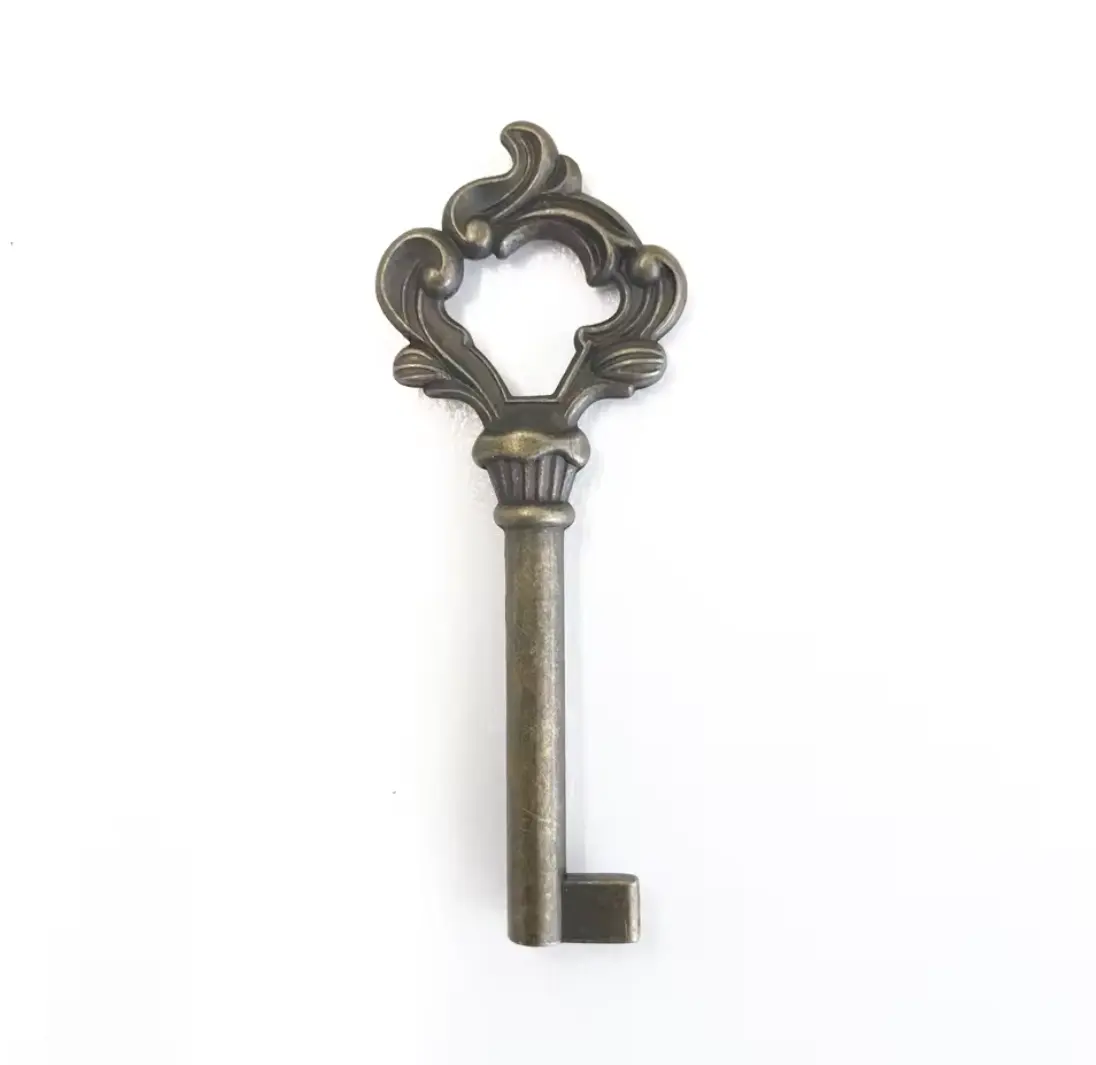 Antique Bronze phím cho đồ nội thất cổ điển trang trí bộ xương Key Key trống