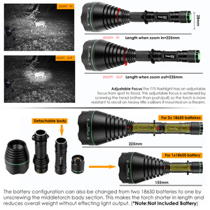Güçlü Led kızılötesi <span class=keywords><strong>IR</strong></span> 850nm gece görüş odak ayarlanabilir şarj edilebilir el feneri av feneri - Product Image 4