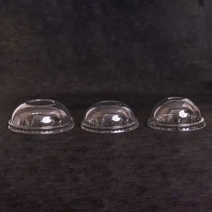 Desain Baru Penutup Cangkir Plastik PET Dome Lids Coffee Cup Lids Produsen