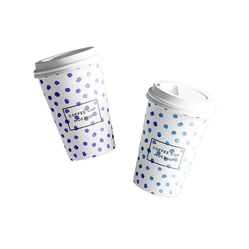चखने गत्ता कॉफी कप धारकों के साथ कॉफी गत्ते का डिब्बा आपूर्तिकर्ताओं लोगो आस्तीन 7 Oz कप डिस्पोजेबल कस्टम कागज कप
