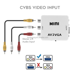 Mini 1080P AV2VGA Video Convertor <strong>RCA</strong> CVBS AV <strong>to</strong> <strong>VGA</strong> Video Converter Adapter With 3.5mm Audio <strong>Output</strong> for TV Box PC Monitor HDTV