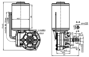 高扭矩12V 24v微型Dc刮水器蜗轮电机12 24伏自动电动车库滑动门开启器刷直流电机 - Product Image 4