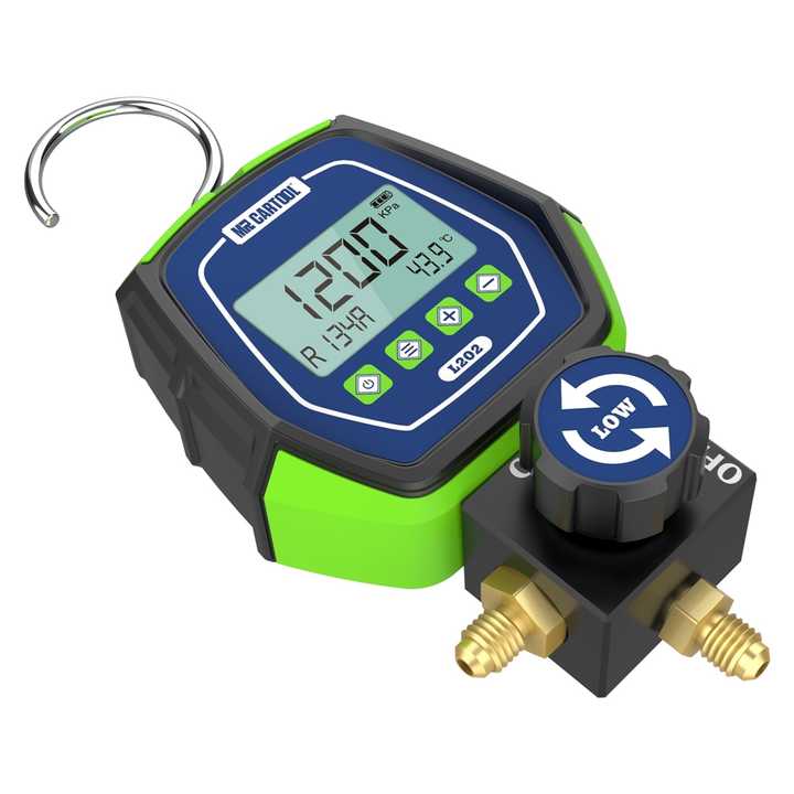 Medidor de fugas de refrigerante para aire acondicionado L202, Kit de medidor de presión HVAC, medidor Digital de temperatura de vacío