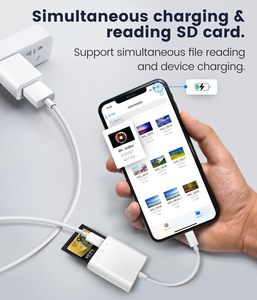 SD Memory Card Reader <strong>3</strong> in 1 Card Reader PD Charging Writer for <strong>Apple</strong> <strong>IOS</strong> 8pin Smart Card Reader for iPhone - Product Image 3