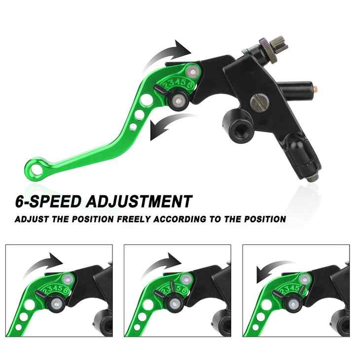 Universal Motocicleta 7/8 "22mm Guiador Cilindro Mestre Brake Clutch Lever Left & Right Set para Honda Kawasaki Suzuki Yamaha