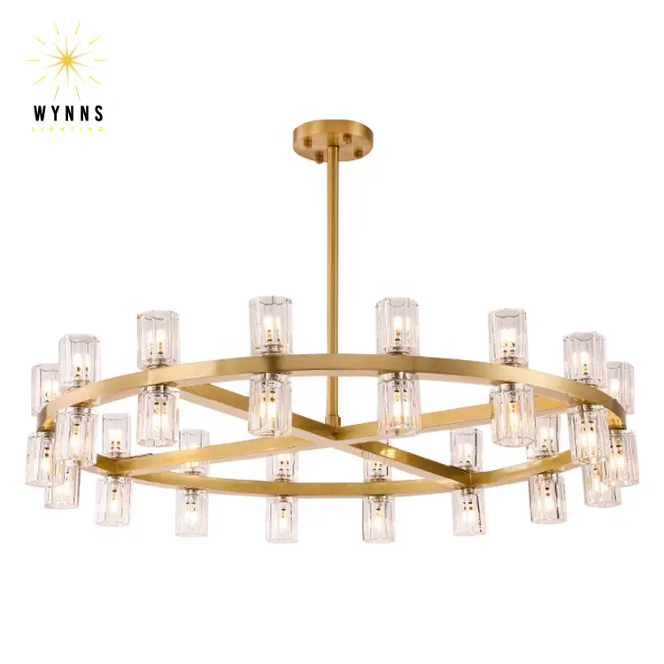 America industry suspension pendant lamp crystal decoration LED G4 ceiling lighting luxury ring design chandelier hanging light