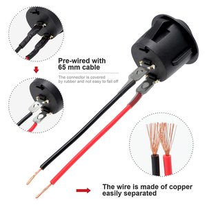 15mm Hole Size Mini Rocker <strong>Switch</strong> 12 Volt on Off Toggle <strong>Switch</strong> with Pre-Wired 6A/250V 10A/125V AC 12V DC Electrical <strong>Switches</strong> - Product Image 3