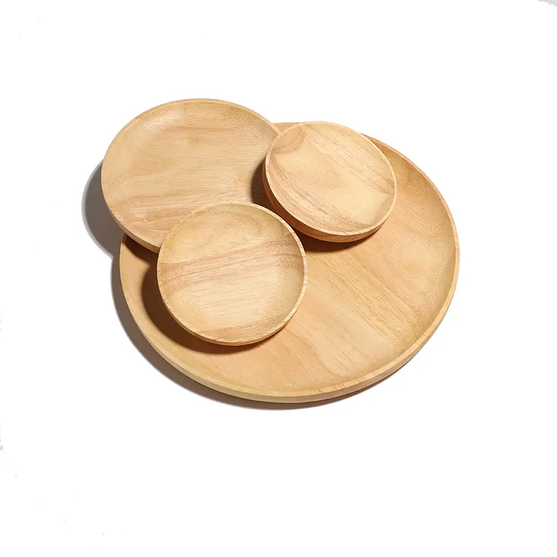 Platos redondos de madera de roble PARA CENA, bandeja para servir de madera, utilizado como tablas de carga, queso, fruta, ensalada, plato de pan