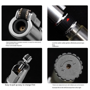 Современная пластиковая прикуриватель Jobon ZB998 с ветрозащитным элементом, надувная струйная газовая визуальная продажа бутанового топлива оптом - Product Image 4
