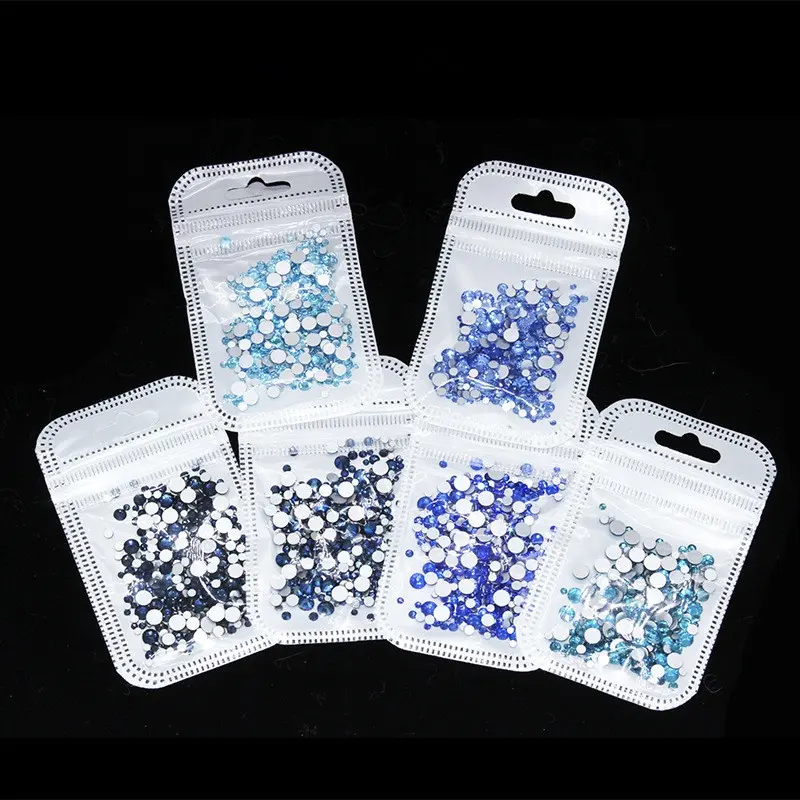 Hotsale cam tırnak Rhinestones karışık boyutu tırnak sanat dekorasyon taşları DIY tırnak süslemeleri