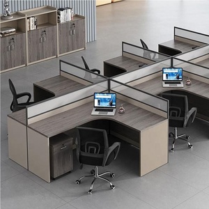 Moderno y sencillo Escritorio de ordenador para empleados y silla Esquina de oficina personal escritorio pantalla tarjeta espacio combinación de muebles de oficina - Product Image 3
