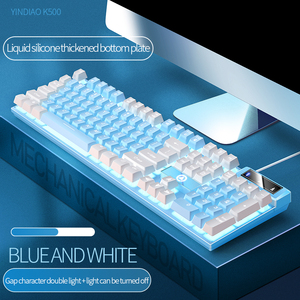 Teclado de 104 teclas para juegos, periféricos deportivos electrónicos para ordenador de escritorio y portátil, con cable, Color a juego, retroiluminado, sensación mecánica - Product Image 4