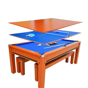 Factory Price Modern Style <strong>3</strong> in 1 <strong>Multi</strong> <strong>Functional</strong> <strong>Game</strong> <strong>Table</strong> Billiard <strong>Table</strong> Tennis and Dining Top <strong>with</strong> Benches - Product Image 2