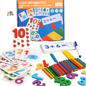 Erken öğretim yardımcıları öğretici oyuncaklar için matematik ahşap bloklar sayma sopa, toplama ve çıkarma numarası eşleştirme - Product Image 1