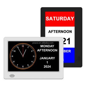 Pros Atenuación automática Pantalla grande de 7 pulgadas Calendario digital Reloj Recordatorio para la pérdida de memoria Día de la demencia Reloj despertador Mesa de escritorio - Product Image 1