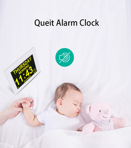 Yaşlı büyük ekran dijital Clocks3 ekran modları için gün ve tarih ile 7 inç saat büyük yazı Alzheimer saat alarmlı saatler - Product Image 3