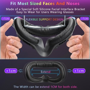 Compatible Oculus/Meta for <strong>Quests</strong> 2 Face Pad &amp; Cover Cushion Game Accessory Replacement for Enhanced Comfort &amp; Visibility - Product Image 6