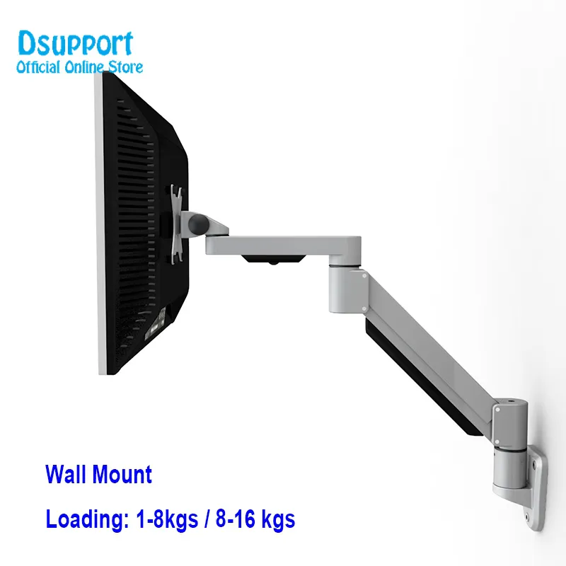 Aluminium Paduan Minyak Gas Spring Lengan Dinding Penuh Gerakan Tinggi Adjustable 15 "-32" LCD Monitor Pemegang bracket Dinding Dinding