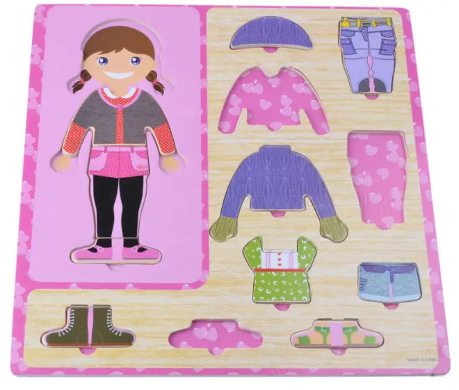 Vêtements changeants, puzzle assorti, jeu de puzzle Montessori éducatif pour bébés garçons filles, jouets pour enfants