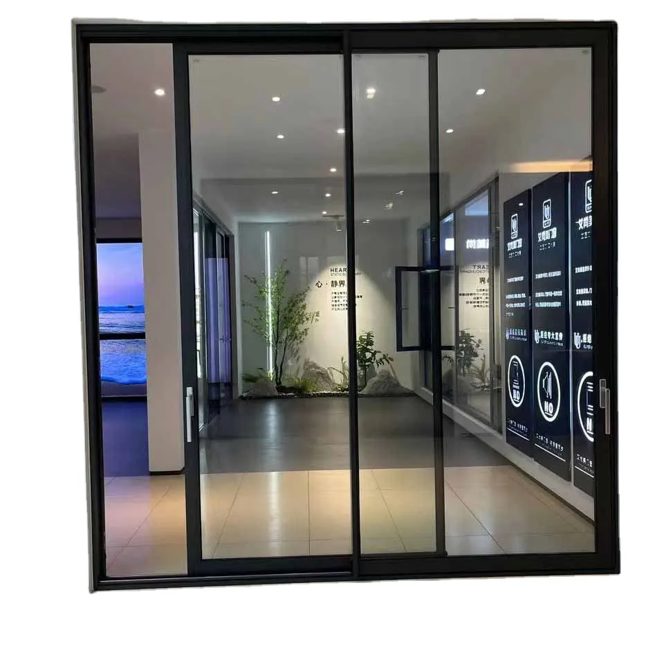 Toptan fiyat Modern tasarım toz boyalı alüminyum çerçeve veranda kapısı alüminyum çift cam sürgülü kapı