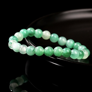 JD GEMS 세미 귀중한 라운드 스톤 비즈 탄성 팔찌 천연 아프리카 녹색 dulong 옥 팔찌 - Product Image 3