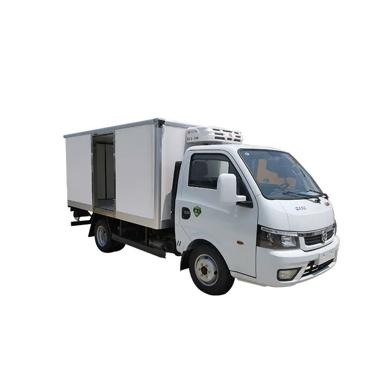 Best Selling DONGFENG 4 Cylinders Diesel 132hp 18m3 Storage 1 ton Refrigerator Van Truck For Meat Vegetable And Fruit