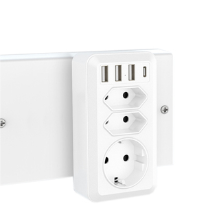 Adaptador de enchufe múltiple 7 en 1 UK con 3 enchufes 3 cargador USB 1 Tipo - Product Image 1