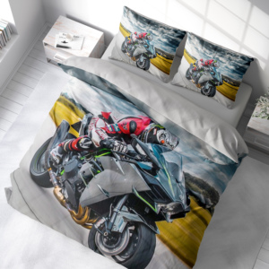 Hotsale Customized 3D Digital Printed Microfiber <strong>Bedding</strong> Set with Motorcycle Pattern - Product Image 4