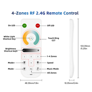 SP632E 2-канальный PWM CCT светодиодный контроллер света DC 5-24V 12A двойной цвет умный синий зуб музыкальный диммер 2,4G RF сенсорный пульт дистанционного управления/панель - Product Image 5