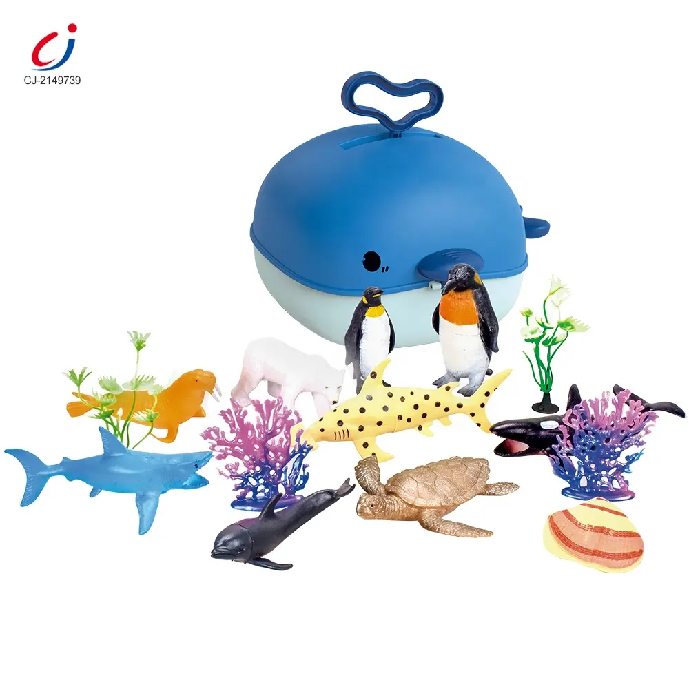 2 in 1 어린이 고래 배낭 조기 학습 소품 바다 바다 동물 장난감 그림 바다 생물 pvc 시뮬레이션 동물 모델 장난감 세트