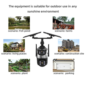 12W 6MP Dual Lens Wifi Solar Powered <strong>Camera</strong> 4G SIM Card PTZ IP <strong>Camera</strong> Outdoor 4G Solar Dual Security <strong>Camera</strong> - Product Image 2