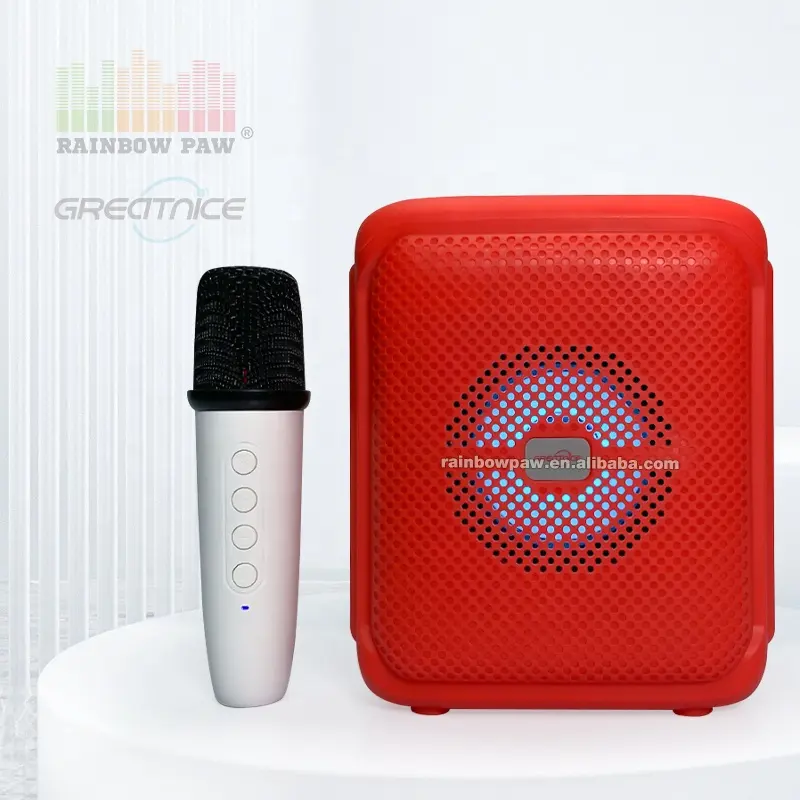 Sistema de áudio de karaokê alto-falante portátil para festas em casa ao ar livre de 3 polegadas tws tf usb mp3 player de música com microfone sem fio GTS-1800