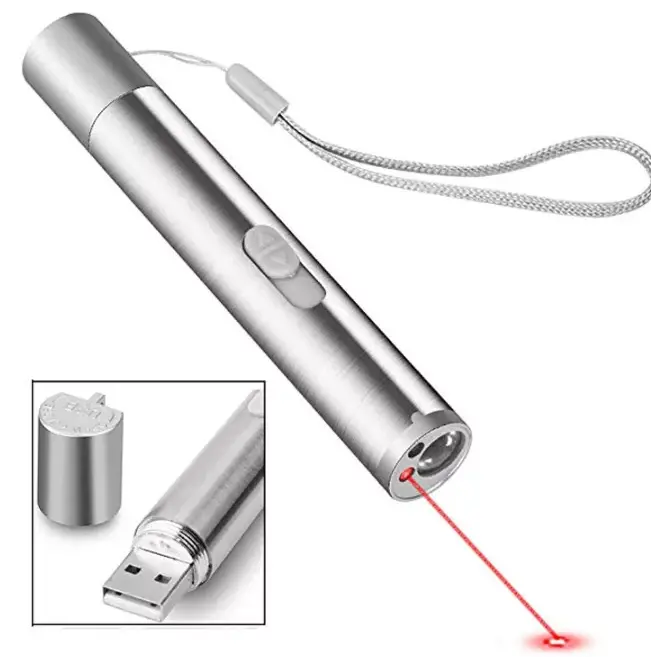 wholesale Multi-function mini USB rechargeable penlight 3 in 1 led pocket red laser Pointer UV flashlight for Pets Interactive