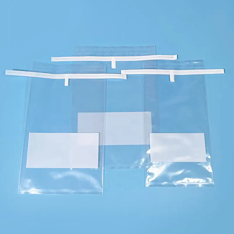 Polietileno transparente PE laboratorio 400ml esterilizado alambre estéril muestreo laboratorio licuadora bolsa con etiquetado blanco