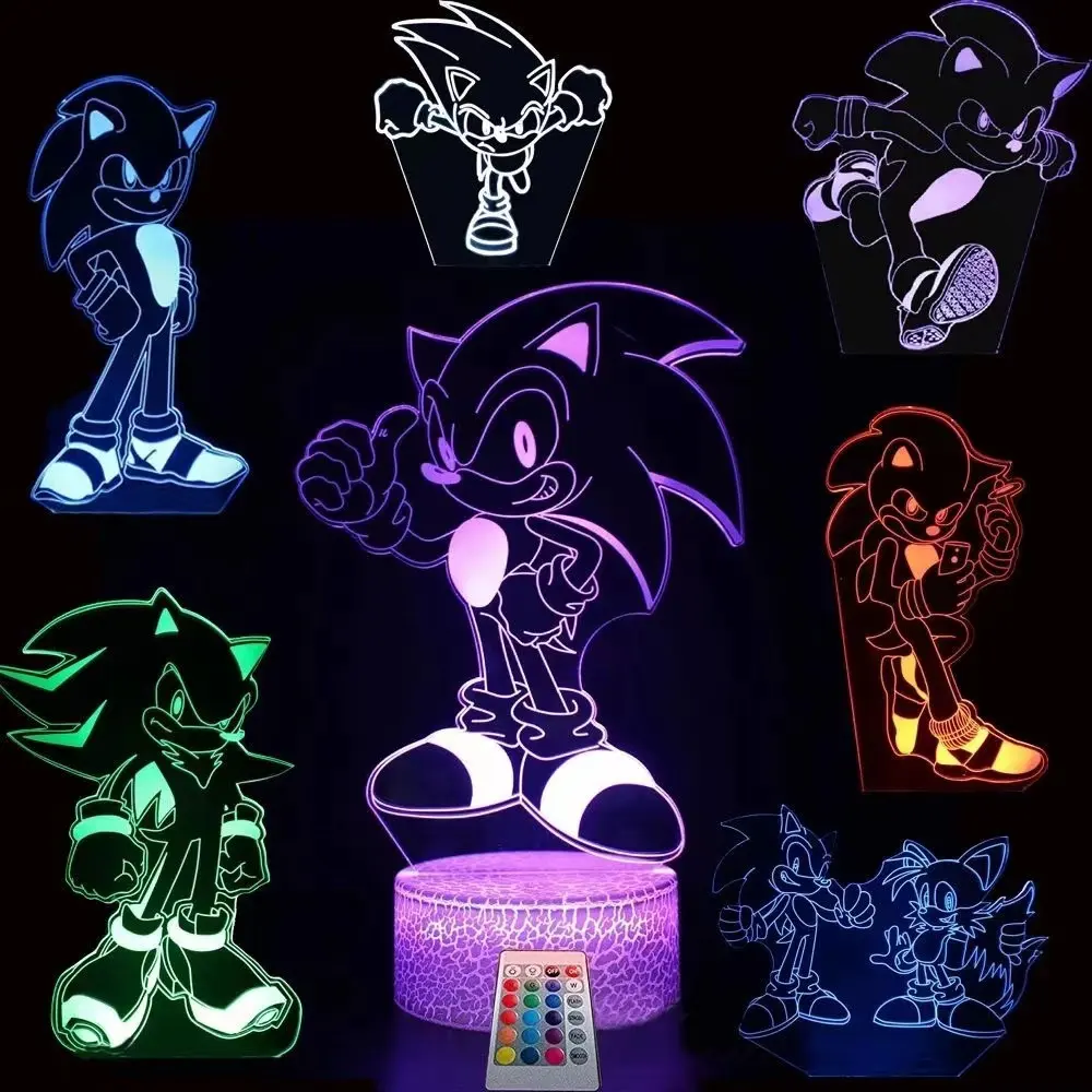 Anime Sonic Night Light 3d illusion anime lamp for kids