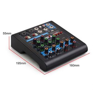 BT fonksiyonu ile KR-4 yeni 4 kanallı USB ses ses kartları ve karıştırıcılar 48V fantezi güç küçük All-In-One Karaoke makinesi - Product Image 6