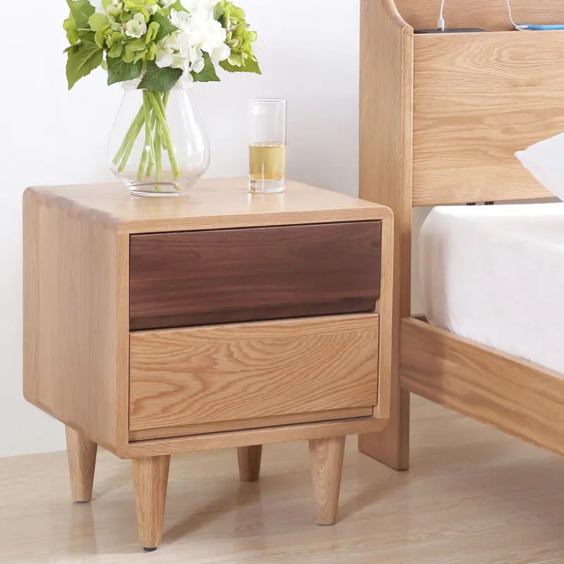 中国メーカー直販レトロスタイル木製ベッドサイドテーブル高品質ベッドルームテーブル家具