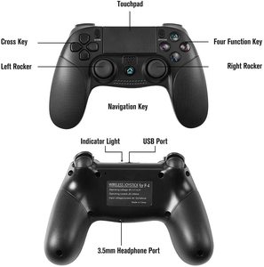 Sensor de aceleración 3D Panel táctil de vibración de motor doble para PS4 para PS3 PC-Joystick de alto rendimiento y controlador de juegos - Product Image 3