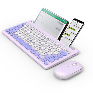 Precio al por mayor, colores mezclados, 2,4G y BT, modo dual, inalámbrico, Bluetooth, teclado para ordenador portátil, alfombrilla de ratón, combinación de alfombrilla de ratón para tabletas - Product Image 1